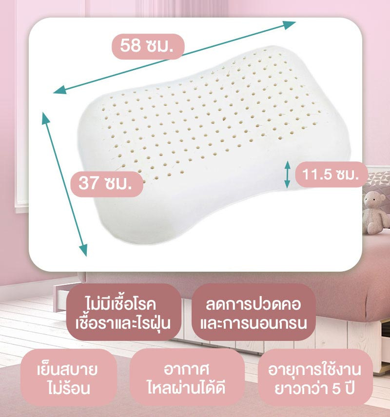 Sleep Health หมอนยางพาราธรรมชาติ รุ่นฮาร์ท