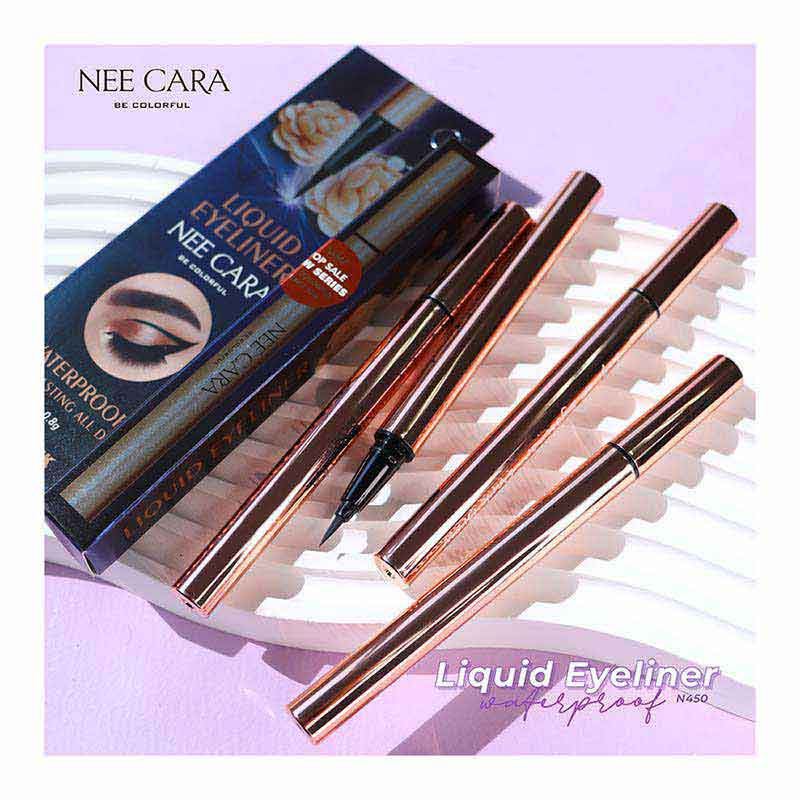 NEE CARA อายไลน์เนอร์ LIQUID EYELINER WATER PROOF LONG LASTING N450 0.8 กรัม - สี 01 Black 