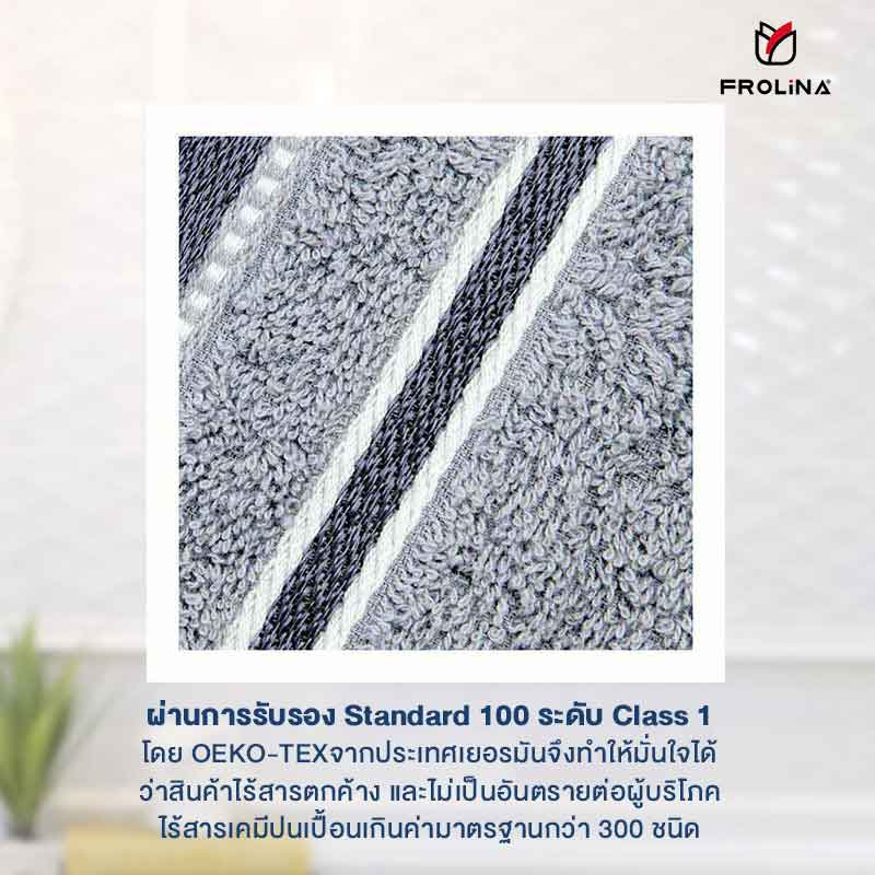 Frolina ผ้าขนหนูเช็ดผม ขนาด 15x30 นิ้ว Set 2 ผืน รุ่น Solid03 สีเทา