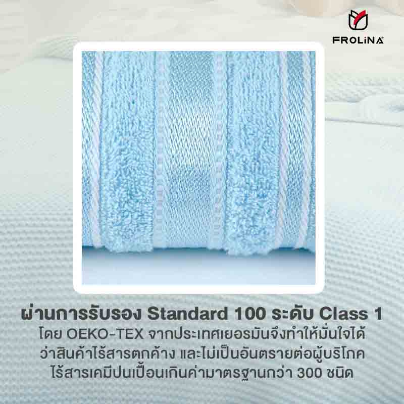 Frolina ผ้าขนหนูเช็ดตัว ขนาด 30x60 นิ้ว รุ่น Solid01 สีฟ้า