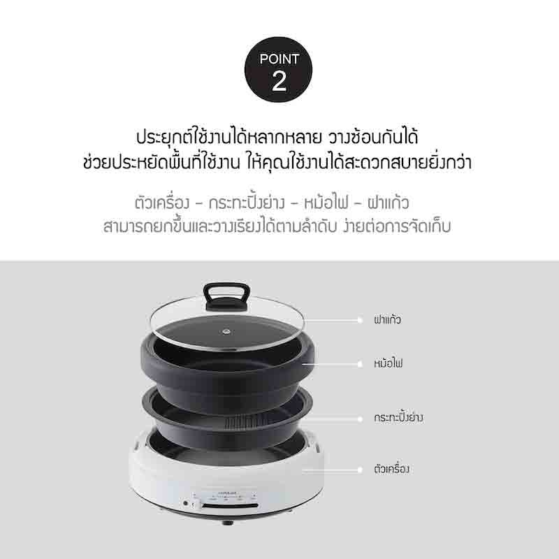 LocknLock หม้อไฟฟ้า 4 ลิตร รุ่น EJP548WHT