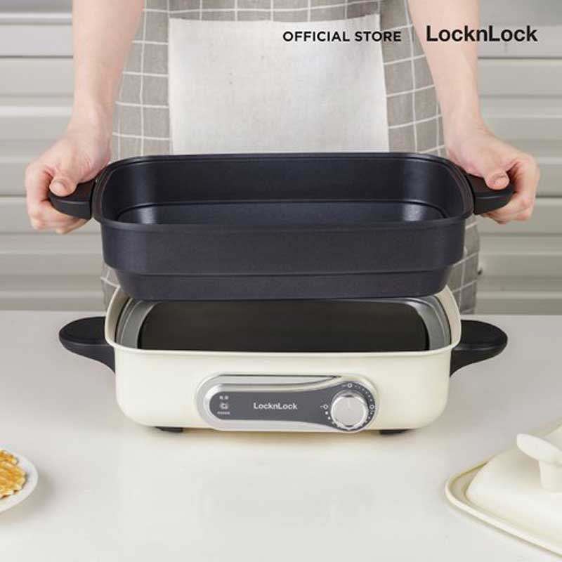 LocknLock หม้อไฟฟ้าพร้อมกระทะย่าง 4.5 ลิตร รุ่น EJP543IVY