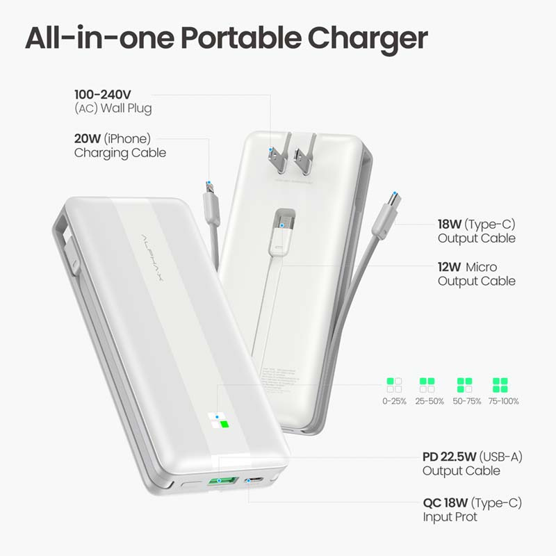 Alpha.X Power Bank 10000 mAh รุ่น ACP10PD