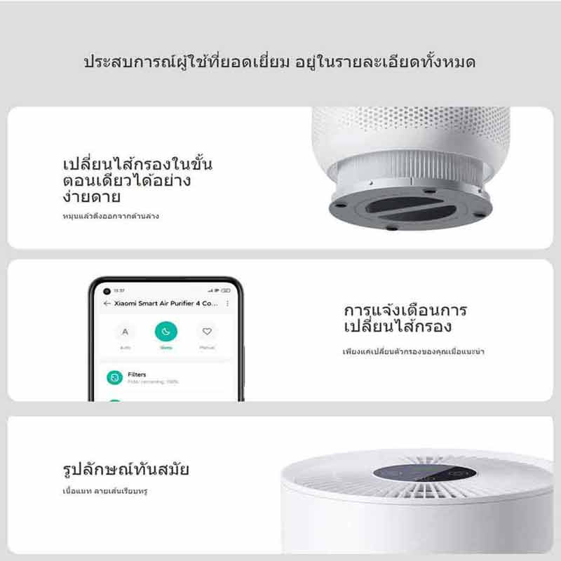 Xiaomi เครื่องฟอกอากาศ 16-27 ตร.ม. รุ่น Air Purifiers 4 Compact