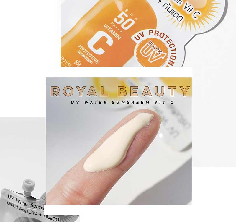 Royal beauty เซรั่มกันแดด UV Water Sunscreen Vit C 8 กรัม (แพ็ก 6 ชิ้น)