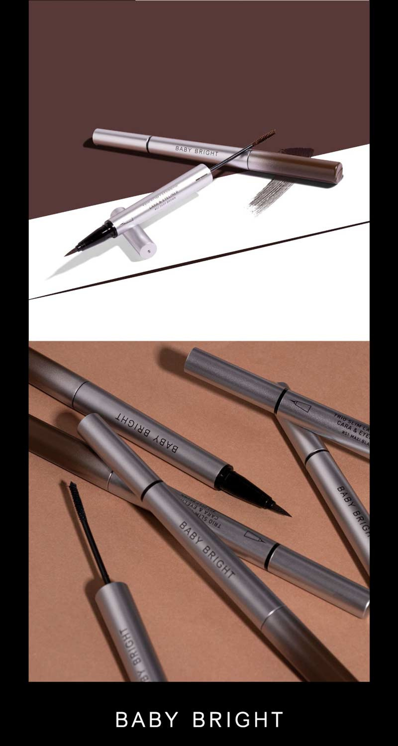 Baby Bright มาสคาร่าตาคิ้วและอายไลน์เนอร์ Trio Slim Lashbrow Cara & Eyeliner 2 กรัม + 0.5 มล.