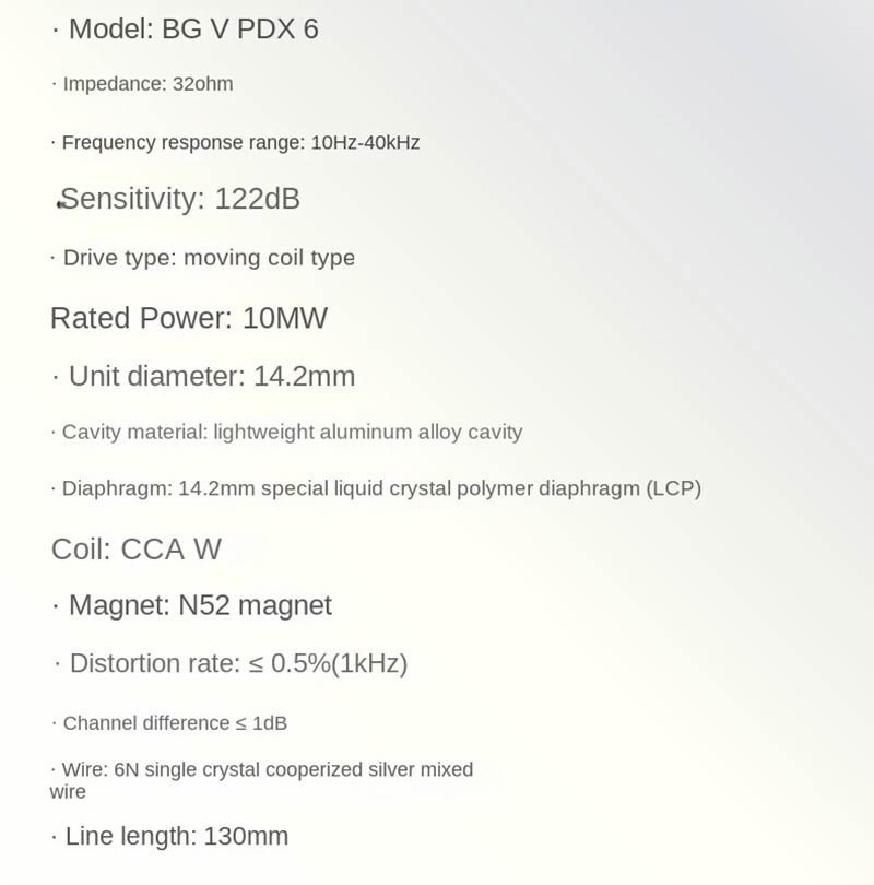 BGVP หูฟังเอียร์บัด รุ่น DX6