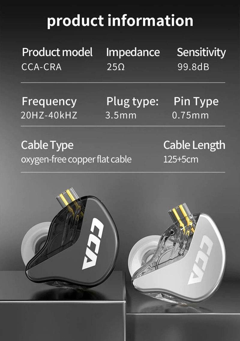 CCA หูฟัง In-Ear รุ่น CRA