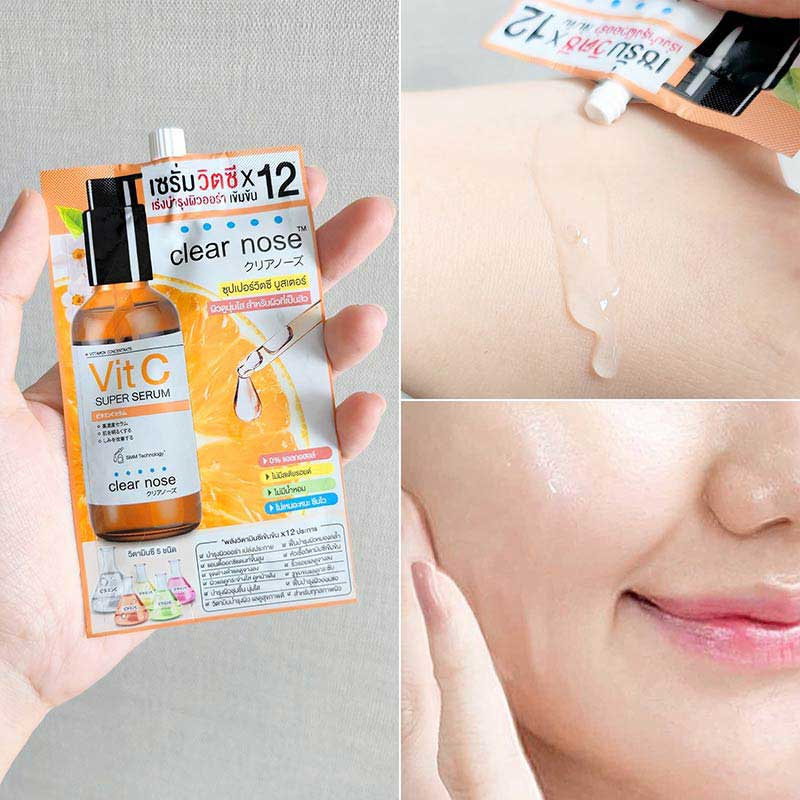 Clear nose เซรั่มวิตามินซี Vitamin C Concentrate Super Serum 8 มล. (แพ็ก 6 ซอง)