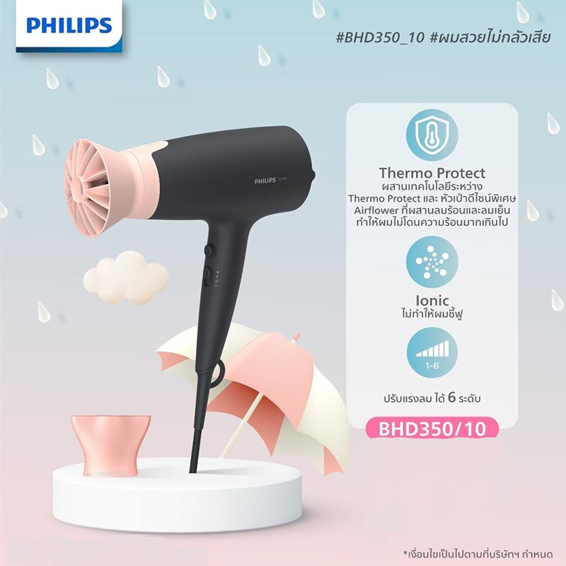 Philips ไดร์เป่าผม 2100W รุ่น BHD350-10