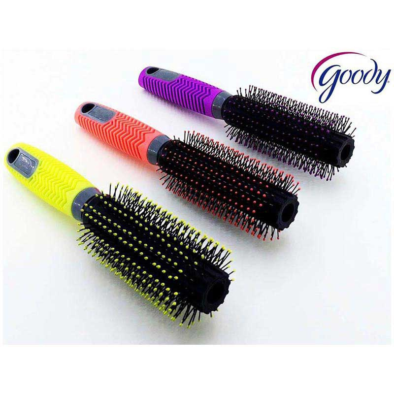 Goody หวีไดร์นีออน (รุ่น 06872) Neon Grips V-bristle Round Brush สีเหลือง