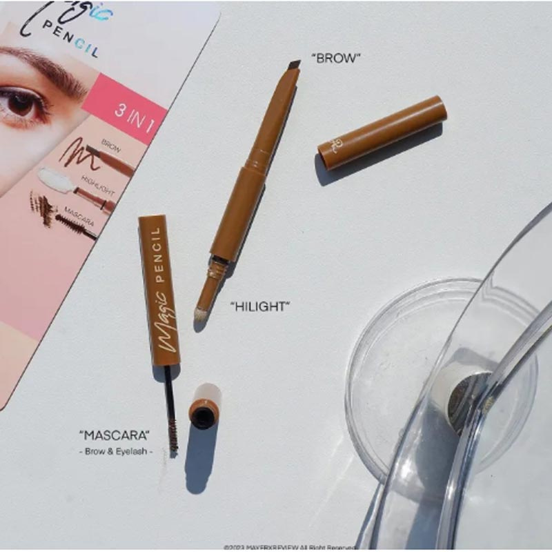 AR ดินสอเขียนคิ้ว 3 in 1 Magic pencil 2 กรัม Light Brown  