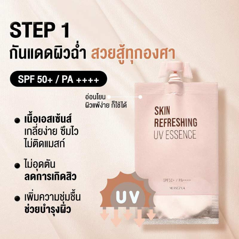 Merrezca ครีมกันแดด Skin Refreshing UV Essence 5 มล. (แพ็ก 6 ชิ้น)