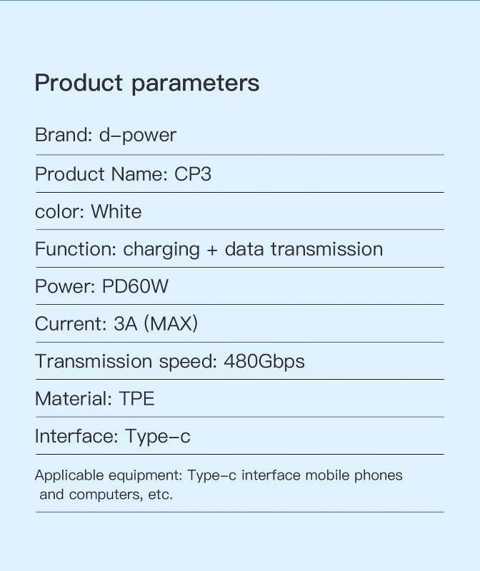 D-Power สายชาร์จ Type-C รุ่น U-29C