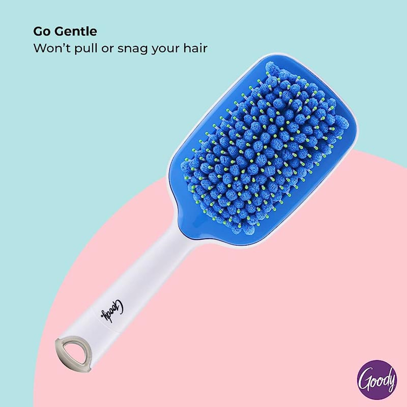 Goody หวีแปรงซับน้ำ (08994) Quikstyle Flow Paddle Brush (สีขาว-ฟ้า)