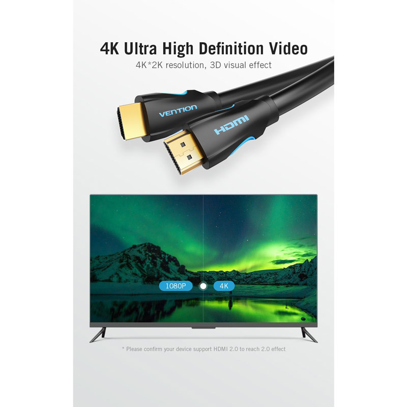 Vention สาย HDMI V2.0 (AAHBG) 1.5 เมตร