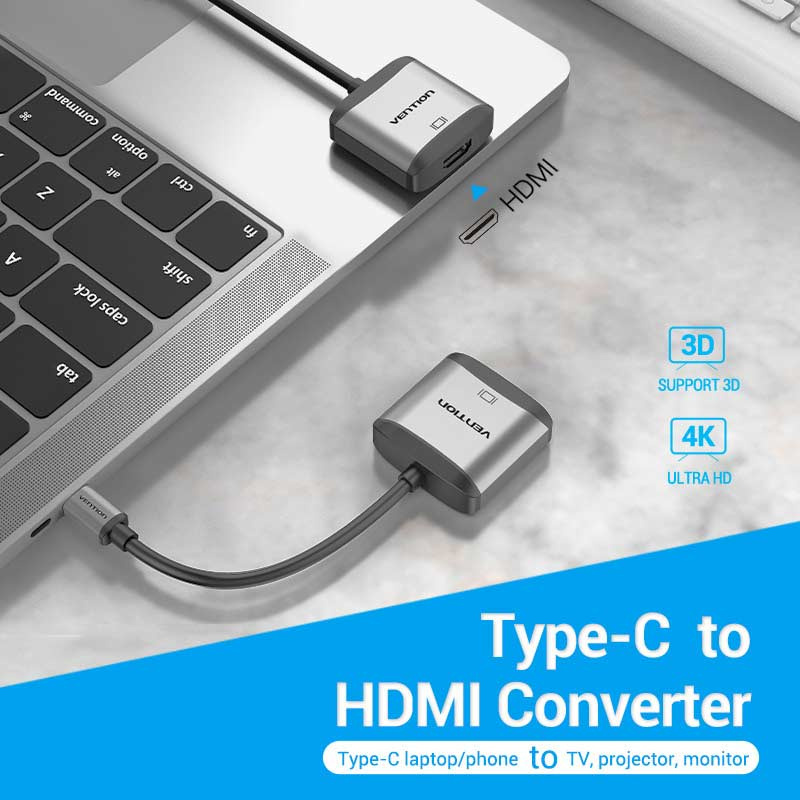 Vention สายแปลง TYPE-C เป็น HDMI (TDAHB) 10 ซม.