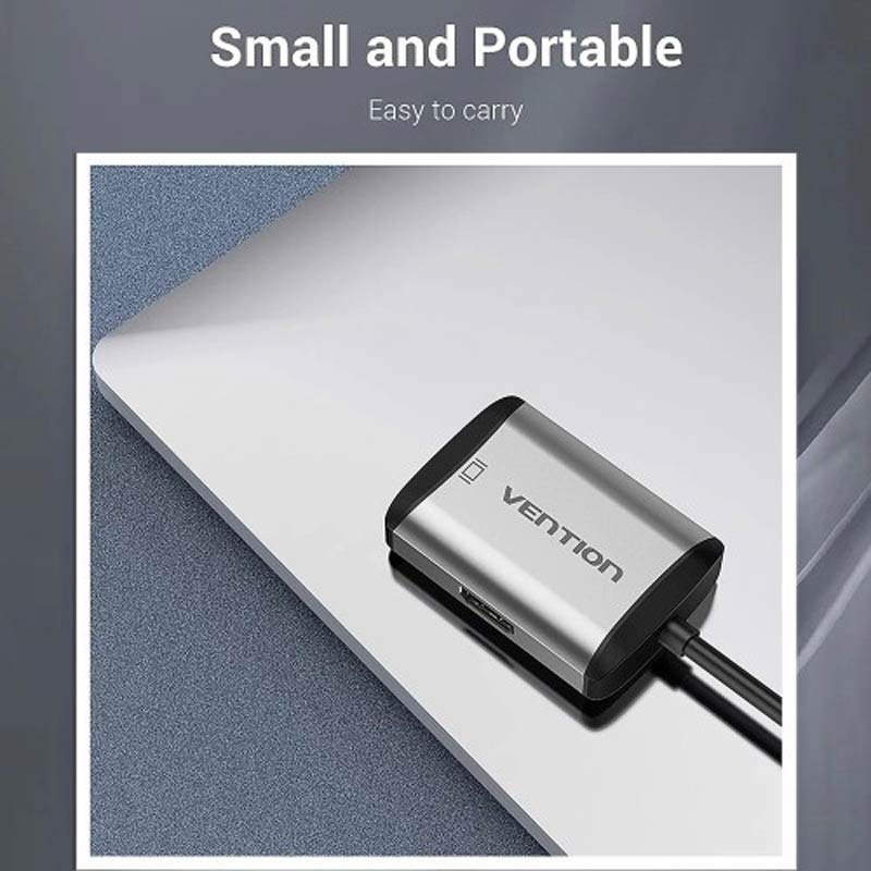 Vention สายแปลง 4 in 1 TYPE-C เป็น HDMI VGA USB3.0 PD (TFAHB) 15 ซม.