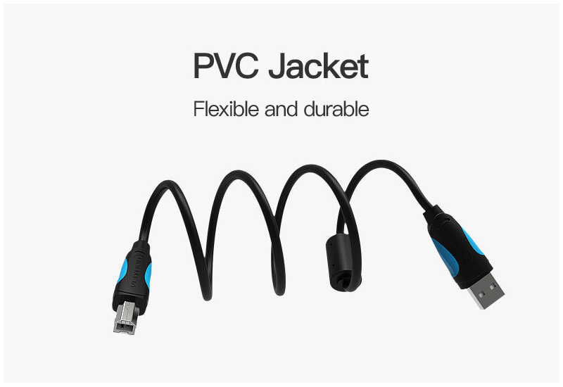 Vention สายแปลง USB2.0 A เป็น USB2.0 B Print Cable (VAS-A16-B200) 2 เมตร