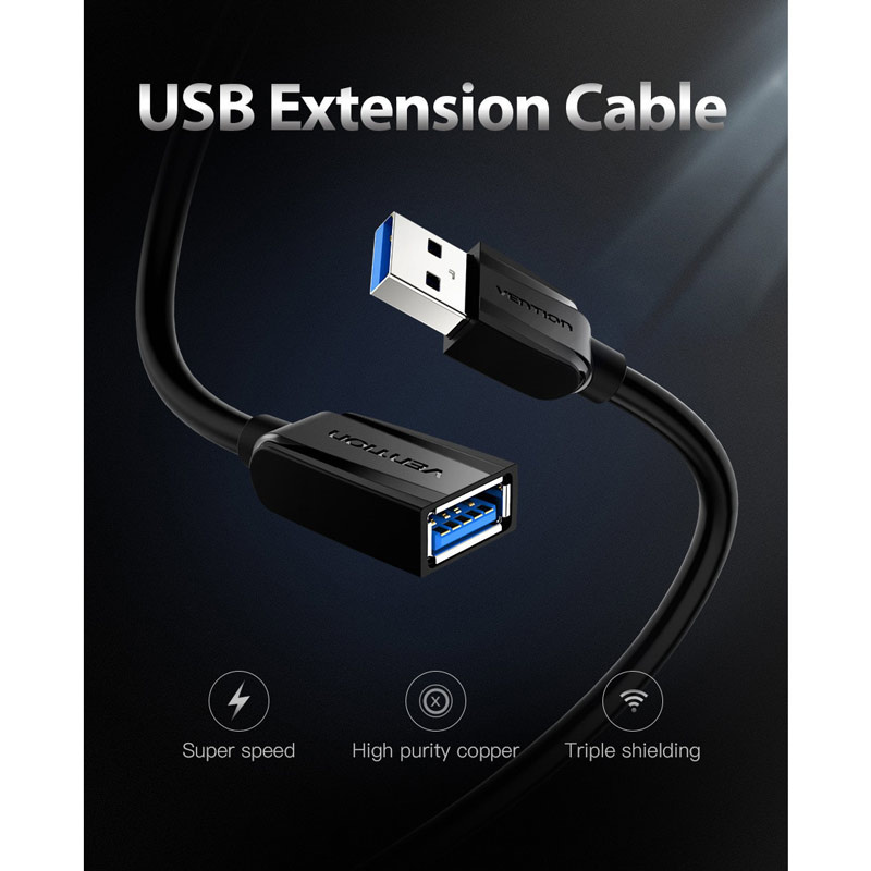 Vention สายต่อ USB3.0 (VAS-A45-B300) 3 เมตร