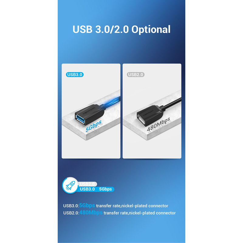 Vention สายต่อ USB3.0 (VAS-A45-B300) 3 เมตร