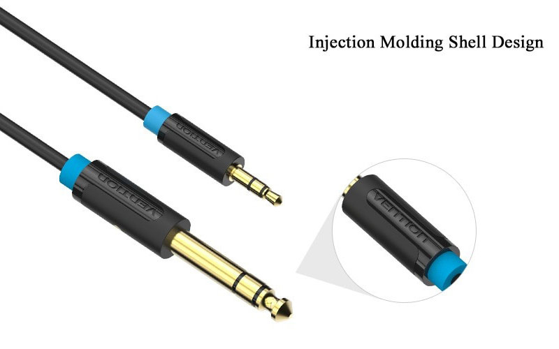 Vention สายแปลงสัญญาณเสียง 6.5 mm. เป็น 3.5 mm (BABBD) 50 ซม.