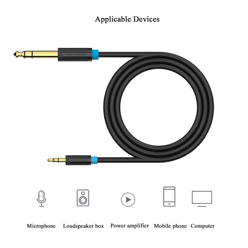 Vention สายแปลงสัญญาณเสียง 6.5 mm. เป็น 3.5 mm (BABBD) 50 ซม.