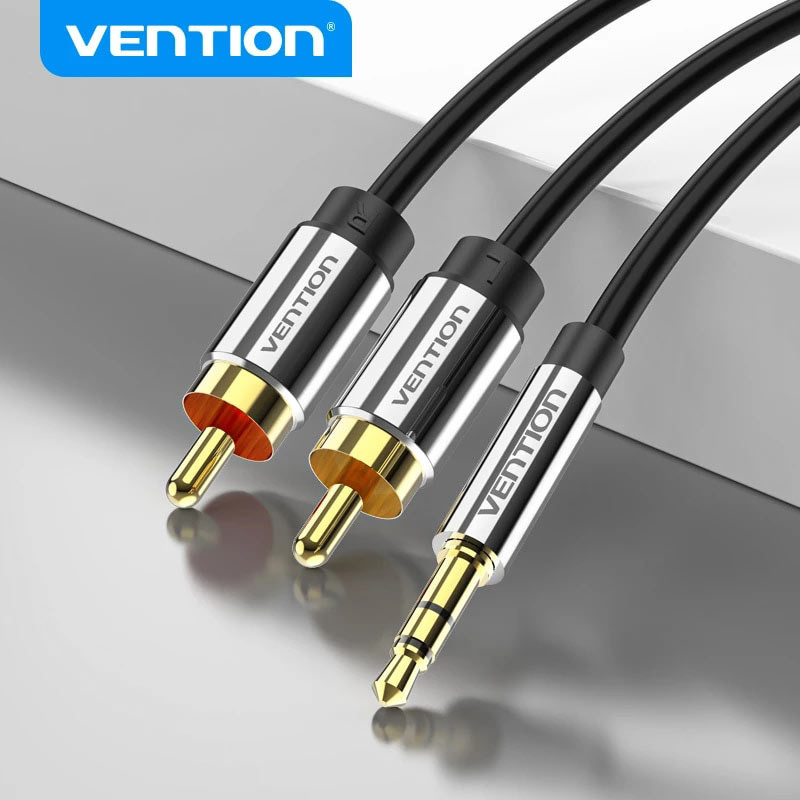 Vention สายแปลงสัญญาณเสียง 3.5 mm เป็น 2RCA (BCFBF) 1 เมตร