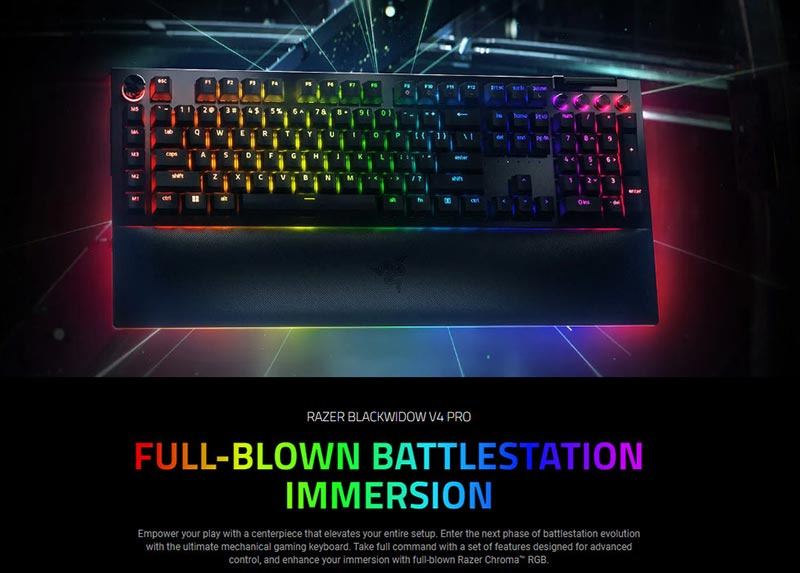 Razer คีย์บอร์ดเกม BlackWidow V4 Pro Yellow Switch (THAI)