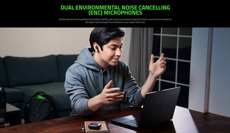 Razer หูฟังเกม True Wireless Hammerhead