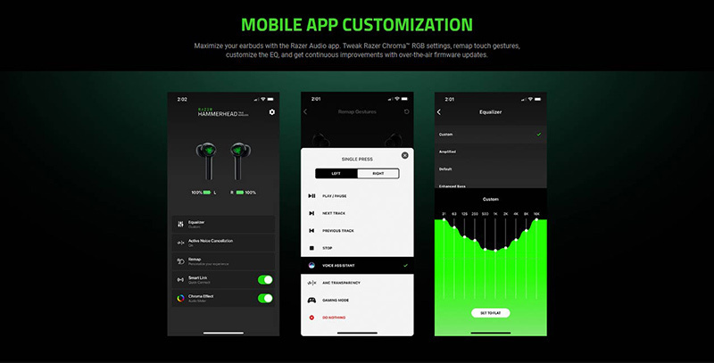 Razer หูฟังเกม True Wireless Hammerhead