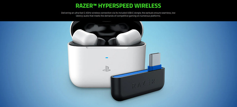 Razer หูฟังเกม True Wireless Hammerhead HyperSpeed PlayStation Licensed