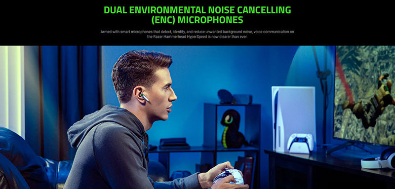 Razer หูฟังเกม True Wireless Hammerhead HyperSpeed PlayStation Licensed