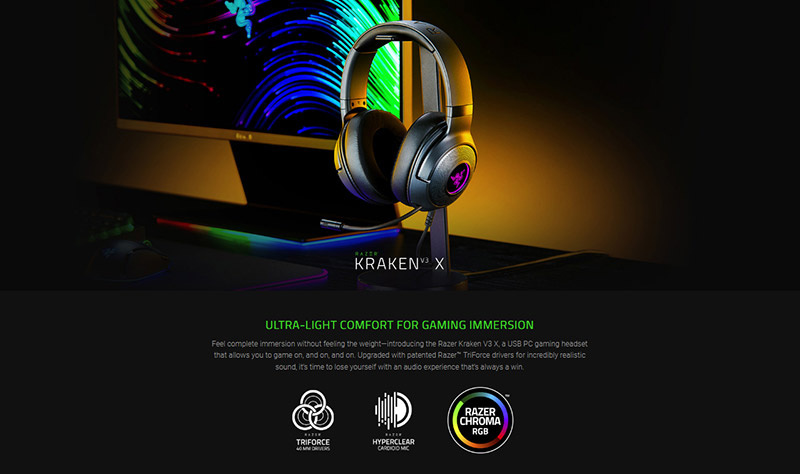 Razer หูฟังเกม Kraken V3 X