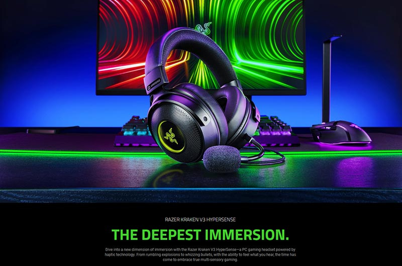 Razer หูฟังเกม Kraken V3 HyperSense