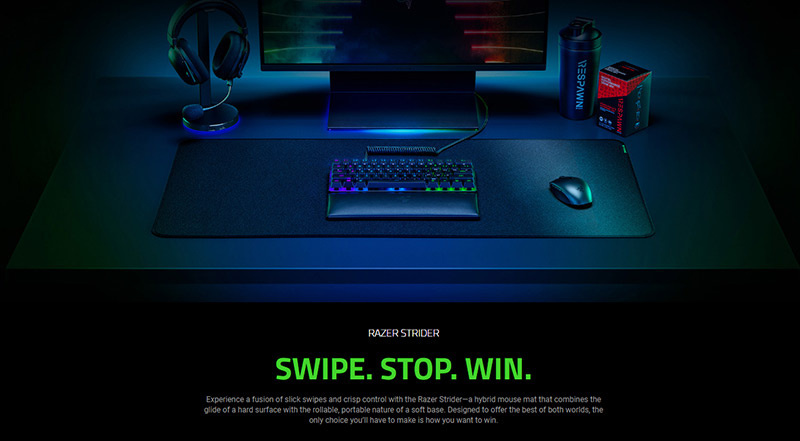 Razer แผ่นรองเมาส์เกม Strider Large