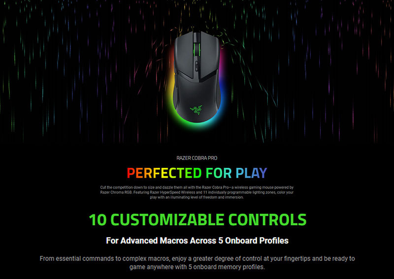 Razer เมาส์เกมไร้สาย Cobra Pro