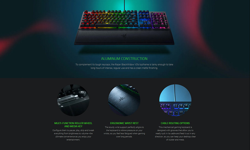 Razer คีย์บอร์ดเกม BlackWidow V3 Green Switch (EN)