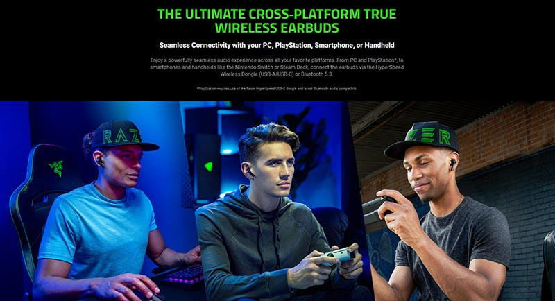 Razer หูฟังเกม True Wireless Hammerhead Pro