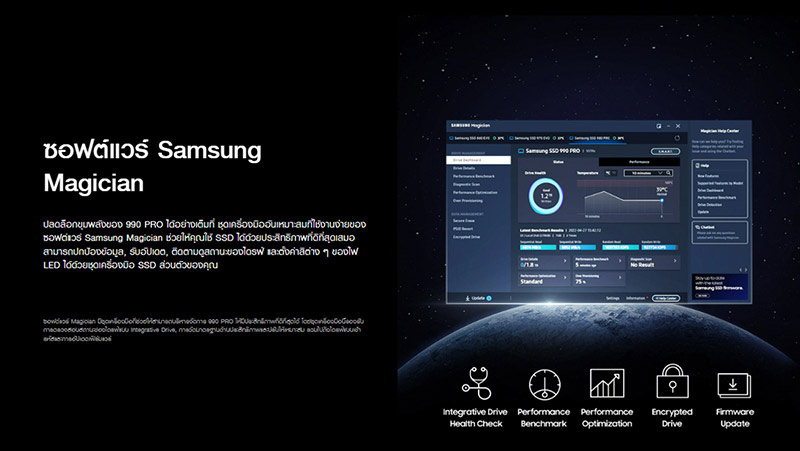 Samsung SSD รุ่น 990 PRO PCIe4 NVMe M.2 1TB