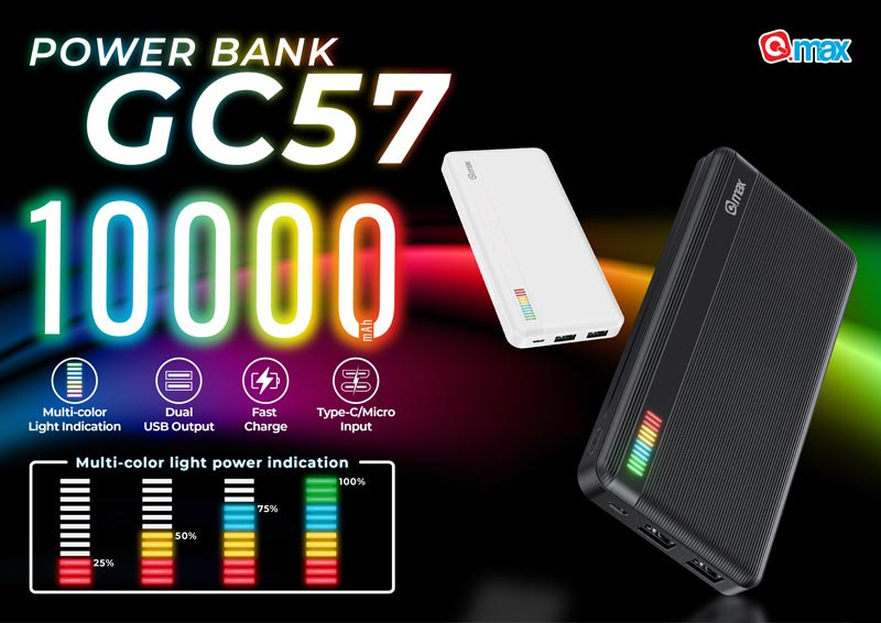 Q.max Power Bank 10000 mAh รุ่น GC57