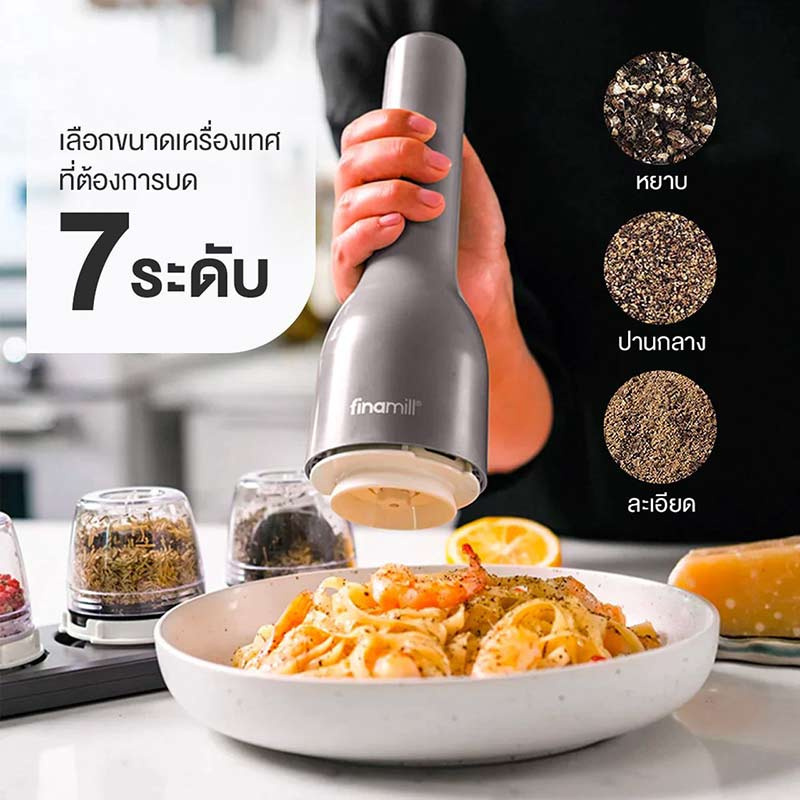 FINAMILL SPICE GRINDING ชุดบดเครื่องเทศอัตโนมัติ พร้อม โถบดเครื่องเทศ และถาดรอง