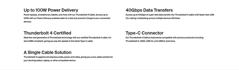 Belkin สายสัญญาณ Thunderbolt 4 1M Active (INZ003bt1MBK)