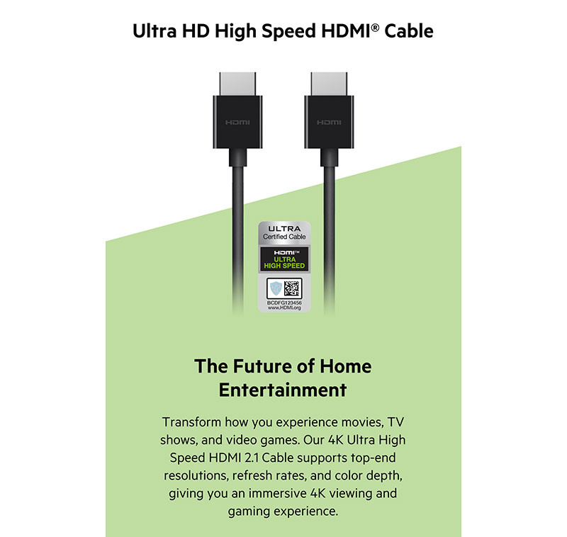 Belkin สายสัญญาณ 4K Ultra High Speed HDMI 2.1 (AV10175bt2MBKV2)