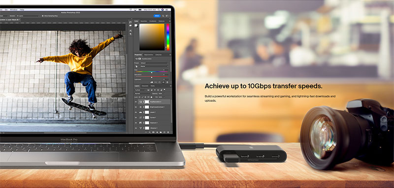 Belkin อุปกรณ์ขยายช่องสัญญาณ Connect USB-C to 4-Port USB-C Hub (AVC018btBK)