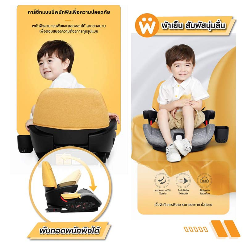 Welldon Booster Partner คาร์ซีทสำหรับเด็กโต 3 - 12 ปี สี Cavalier Black