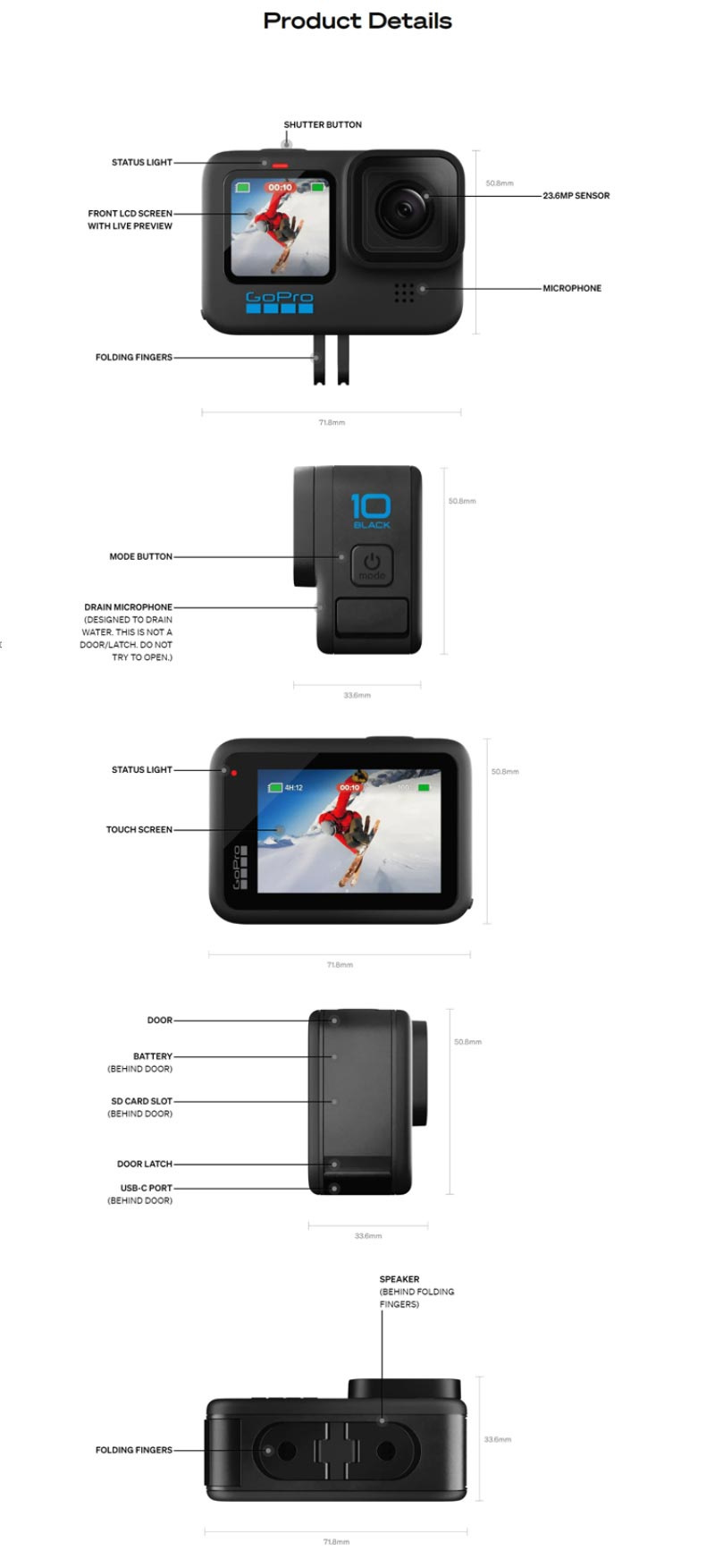 GoPro กล้อง Action รุ่น Hero 10 Black New