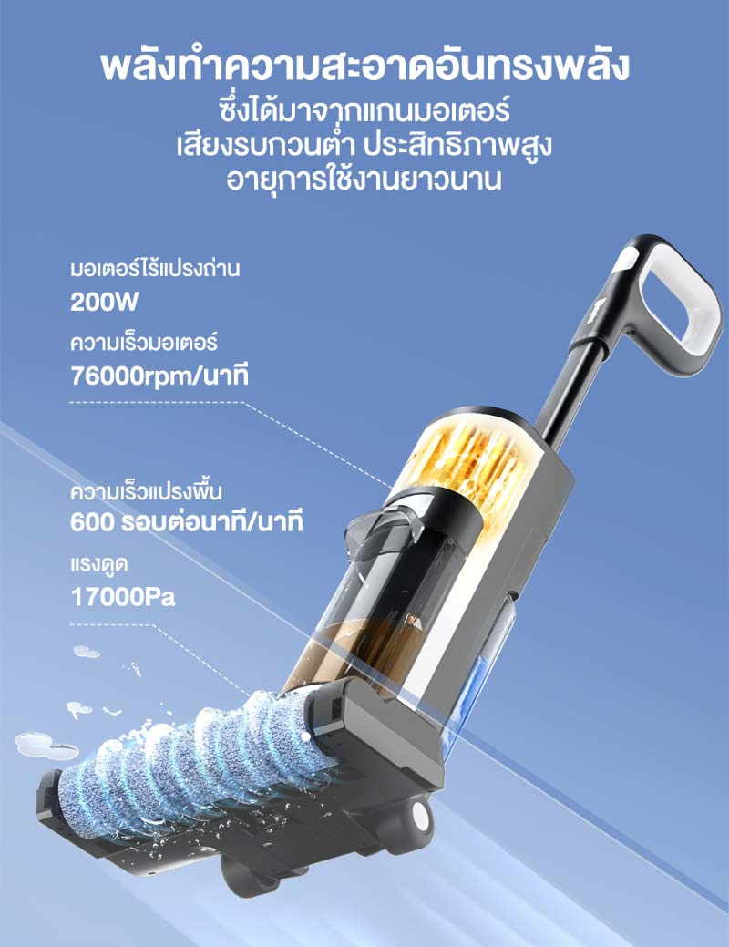 Simplus เครื่องดูดฝุ่นพร้อมถูพื้นไร้สาย รุ่น XDJH001