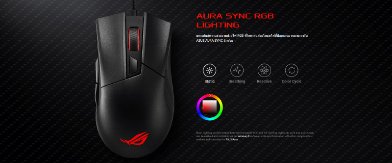 Asus เมาส์เกม ROG Gladius II Core