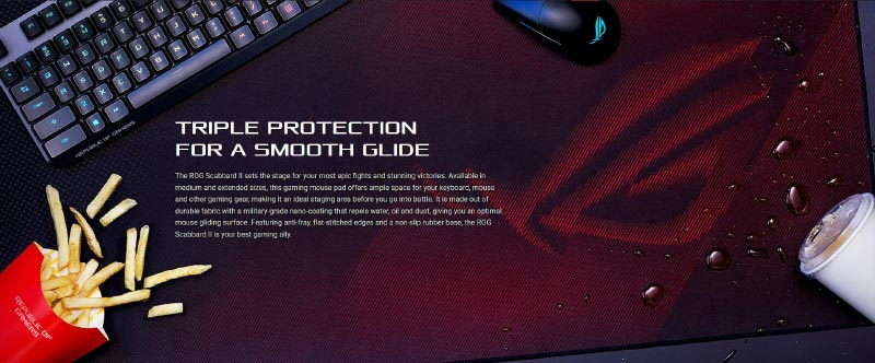 Asus แผ่นรองเมาส์เกม ROG Scabbard II